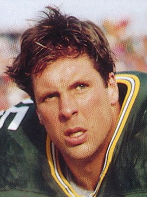 A picture of Ken Ruettgers in a green Packers uniform